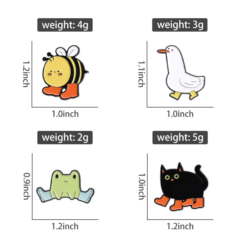 Frog, Rabbit & Duck Pins – Cute Animal Badges