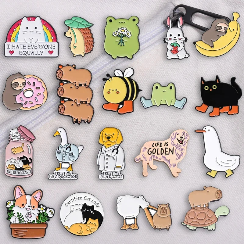 Kawaii Animal Brooch – Cute Enamel Pin Series