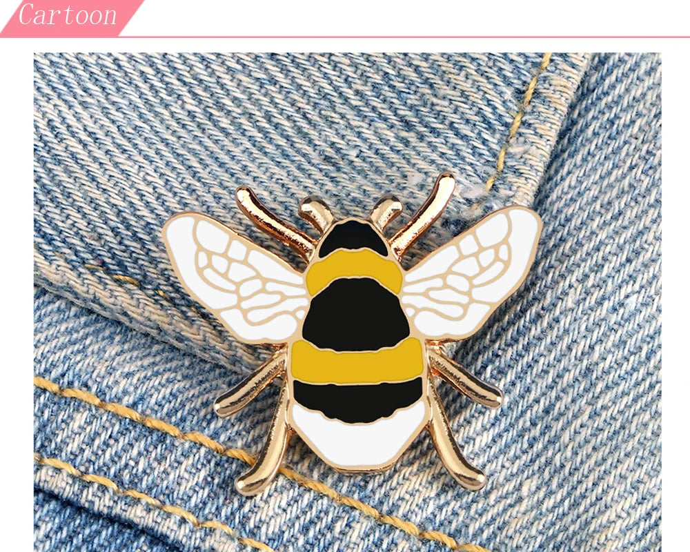 Cute Honey Bee Enamel Pin – Cartoon Insect Brooch
