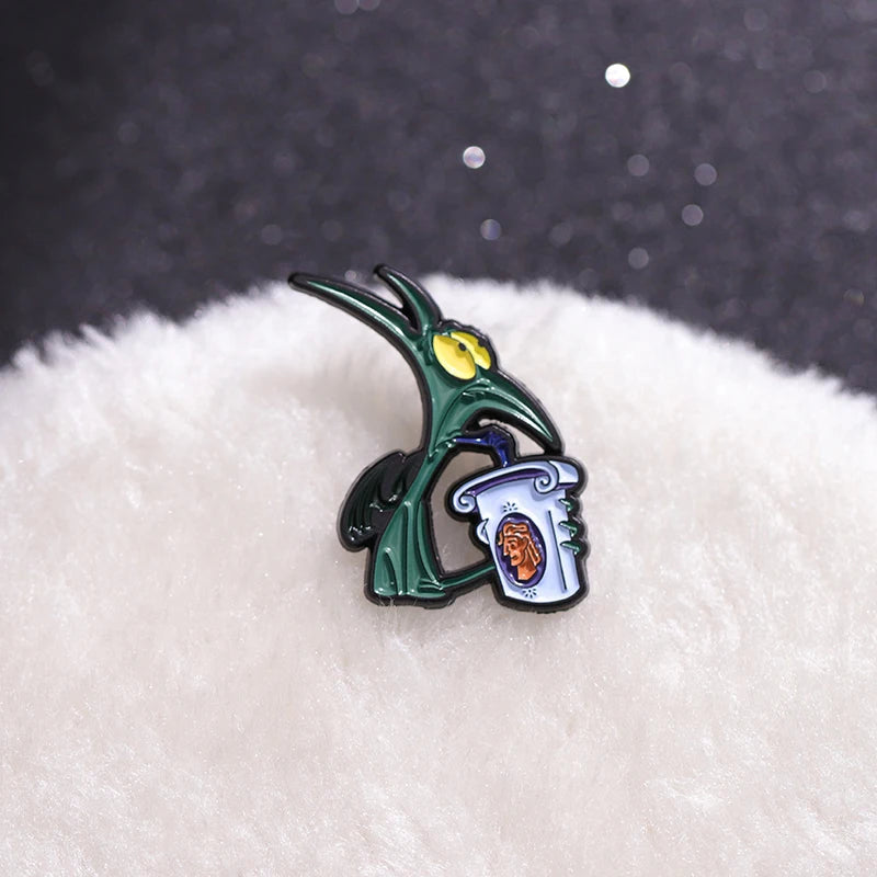 Hercules Panic Soda Enamel Pin – Funny Cartoon Brooch Badge