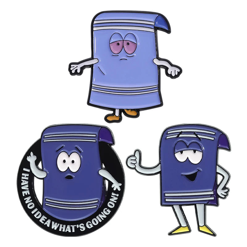 Comedy Anime Towel Enamel Pin – Funny Cartoon Brooch Gift for Friends