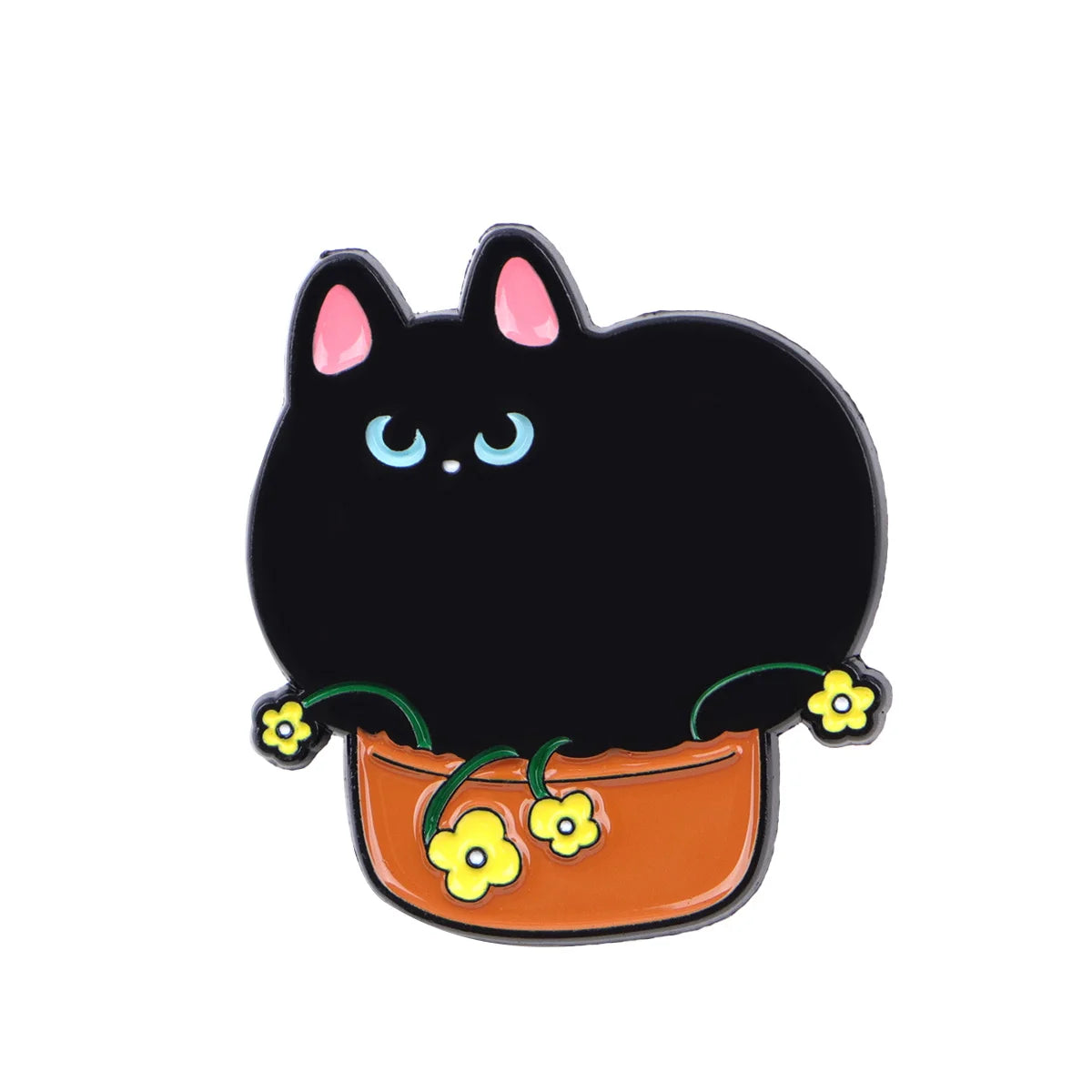 Cute Black Cat Enamel Pin – Witchy Halloween Brooch