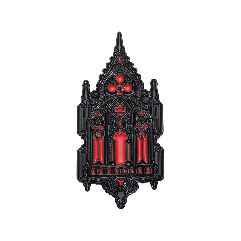 Black Lantern Pin – Gothic Enamel Brooch for Halloween & Everyday Style