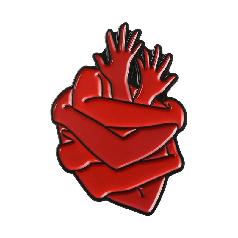 Anatomical Heart Enamel Pin – Medical Brooch Gift