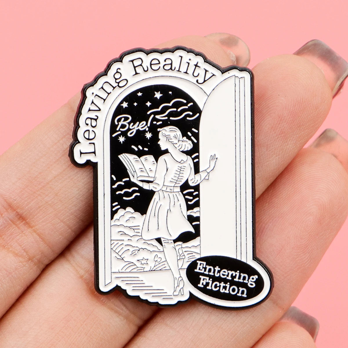 Funny Book Enamel Pin – Retro Lapel Badge for Readers & Book Lovers
