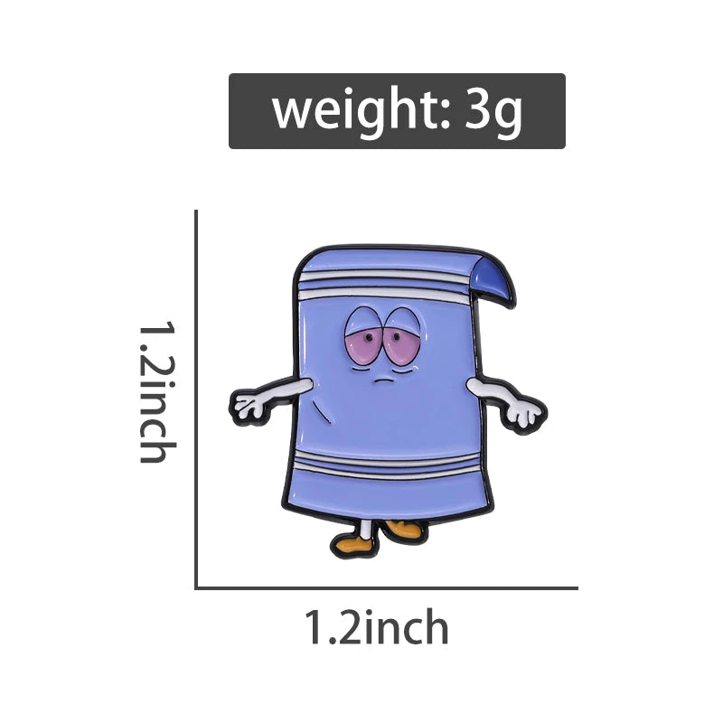 Comedy Anime Towel Enamel Pin – Funny Cartoon Brooch Gift for Friends