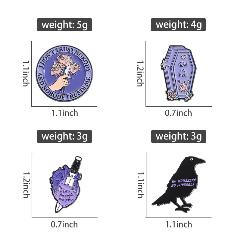 Mystic Crow Enamel Pin – Tarot & Magic Ball Design