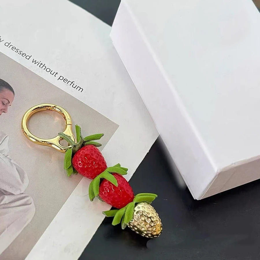 Raspberry & Blackberry Charm – Leather Bag Accessory