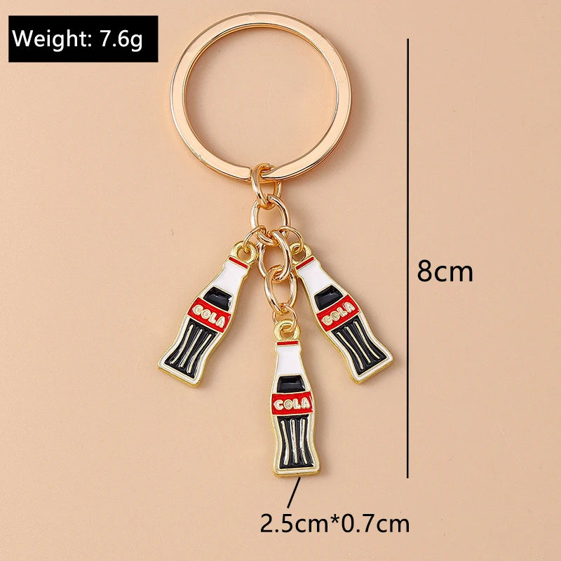 Red Wine Keychain – Cute Enamel Key Ring for Handbags