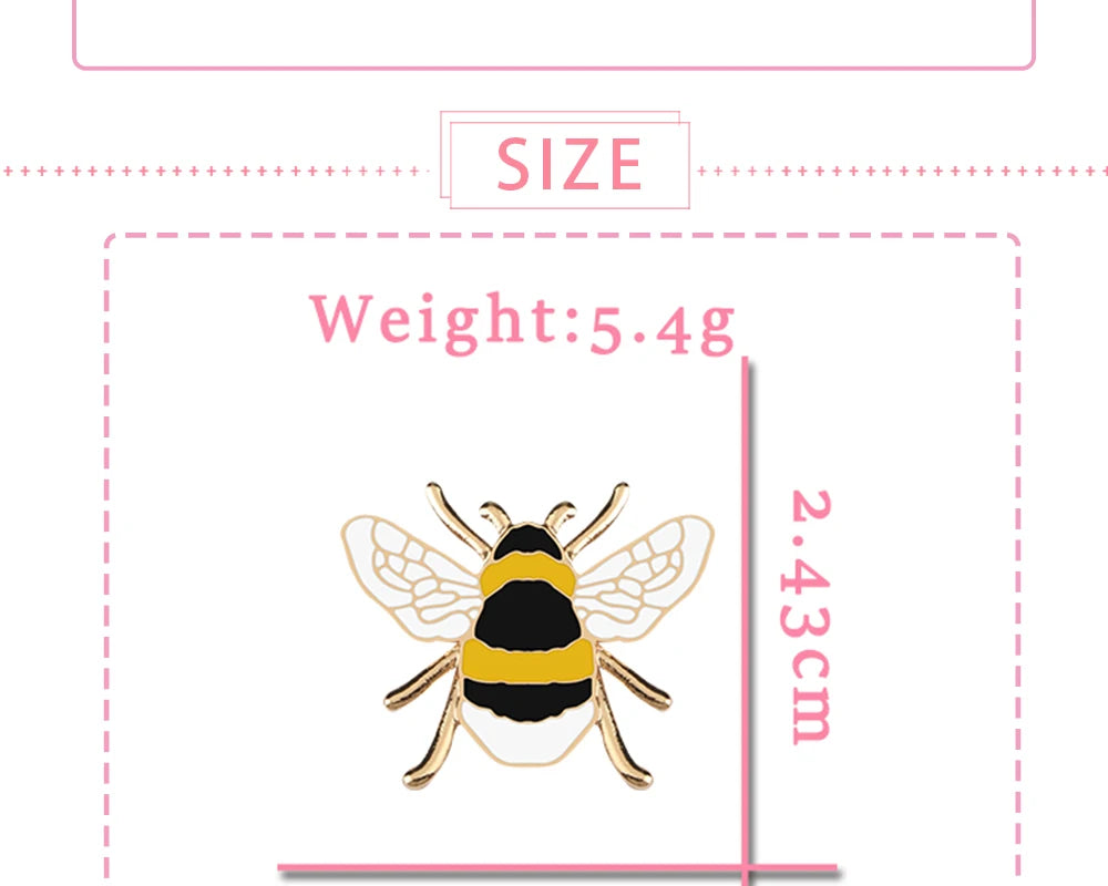 Cute Honey Bee Enamel Pin – Cartoon Insect Brooch