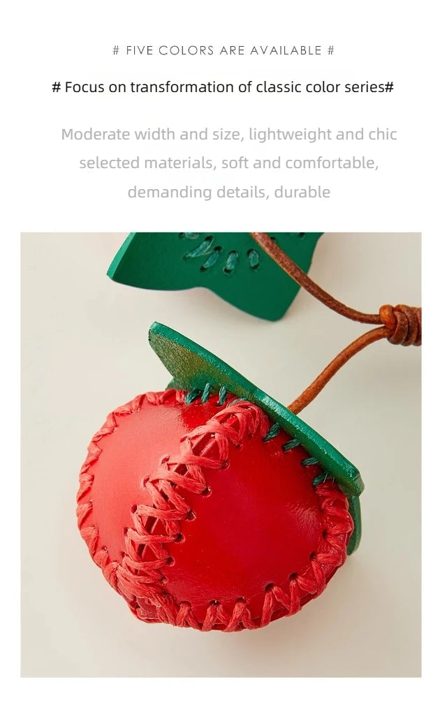 Persimmon Leather Bag Charm – Elegant Fashion Accent