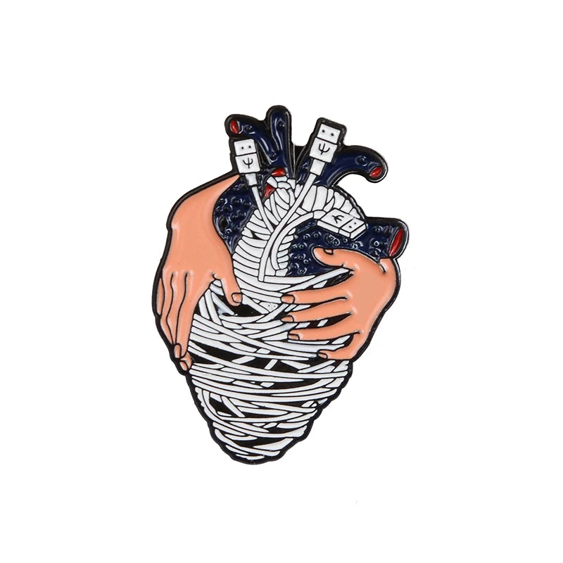 Anatomical Heart Enamel Pin – Medical Brooch Gift