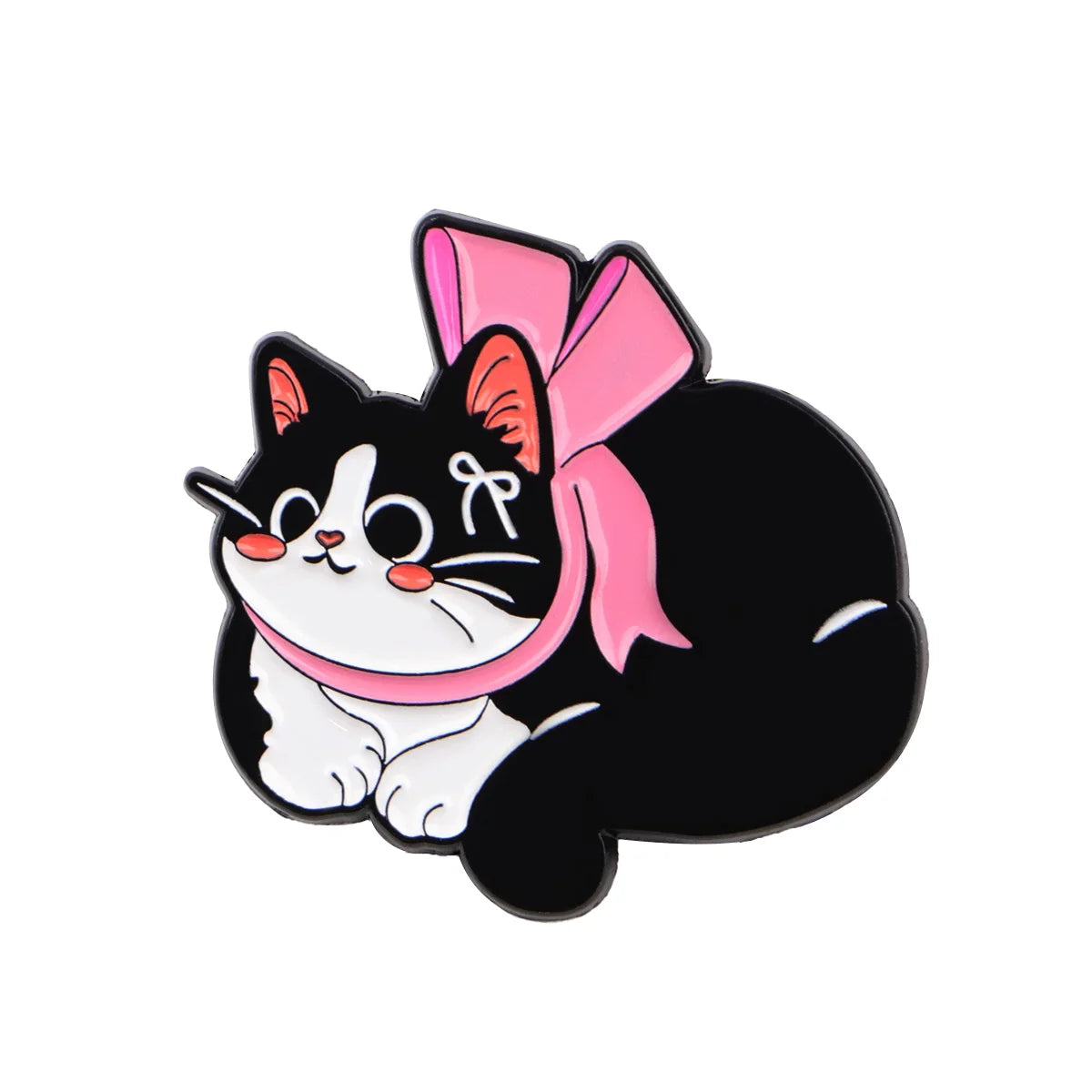 Cute Black Cat Enamel Pin – Witchy Halloween Brooch