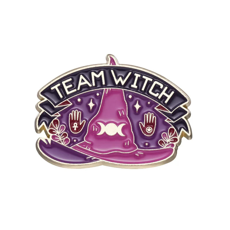 Mystic Crow Enamel Pin – Tarot & Magic Ball Design