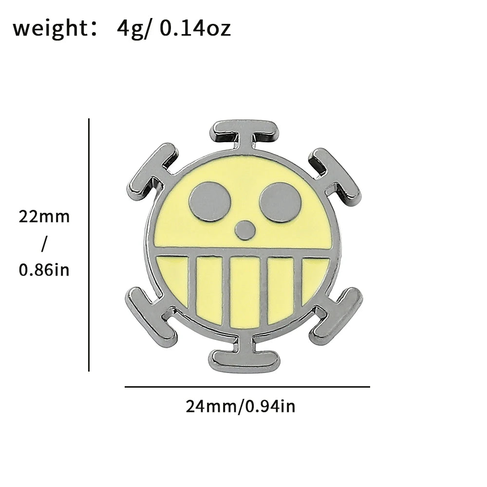 One Piece Enamel Brooch – Monkey D. Luffy Skull Lapel Pin for Bags & Jackets