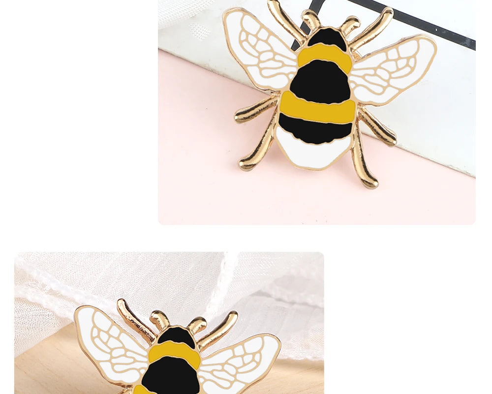 Cute Honey Bee Enamel Pin – Cartoon Insect Brooch