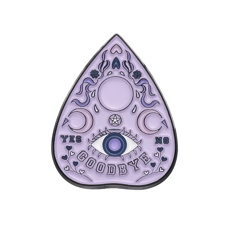 Mystic Crow Enamel Pin – Tarot & Magic Ball Design