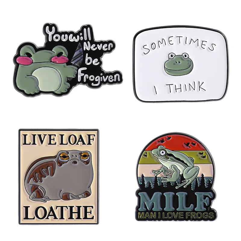 Cute Animal Enamel Pin Set (3–5pcs) – Cat & Capybara Brooches