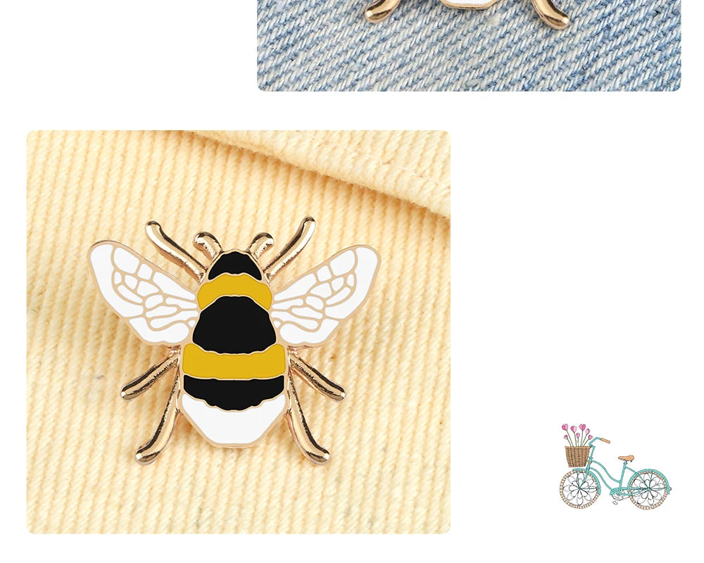 Cute Honey Bee Enamel Pin – Cartoon Insect Brooch