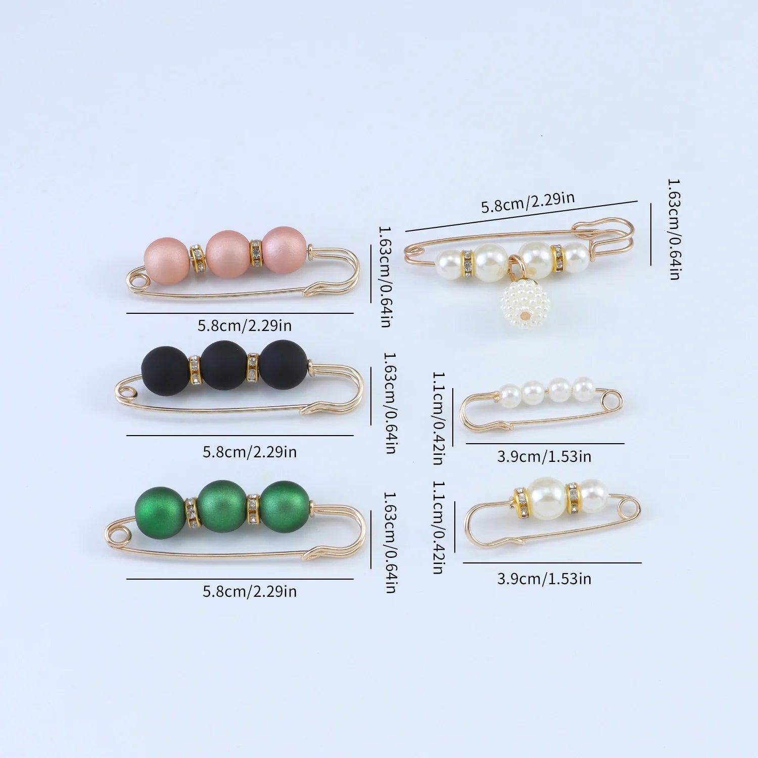 Kpop Gold Brooch Set – Fashion Safety Pins for Women