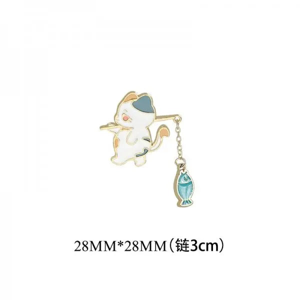 Small Cat Enamel Brooch – Cute Backpack & Collar Pin