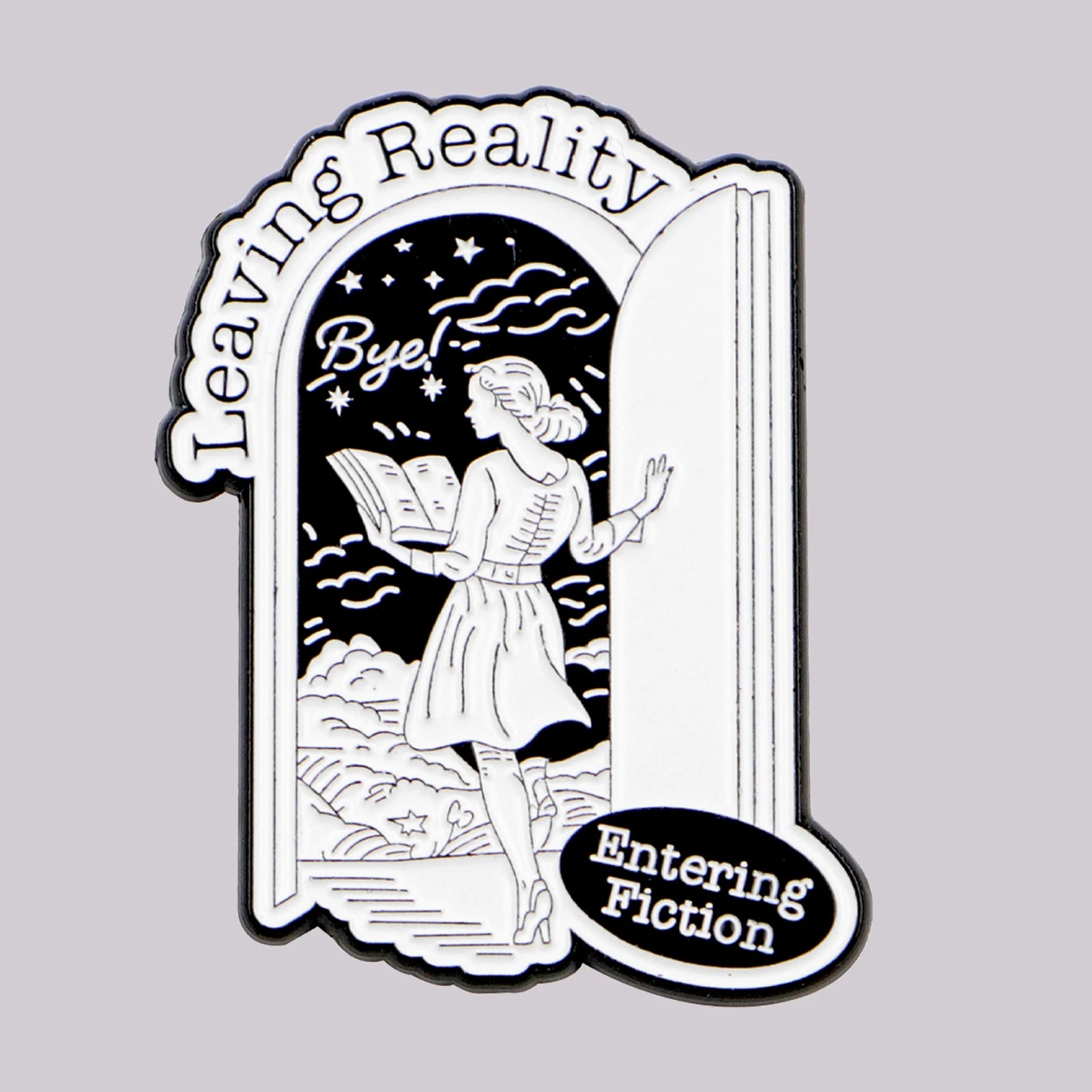 Funny Book Enamel Pin – Retro Lapel Badge for Readers & Book Lovers