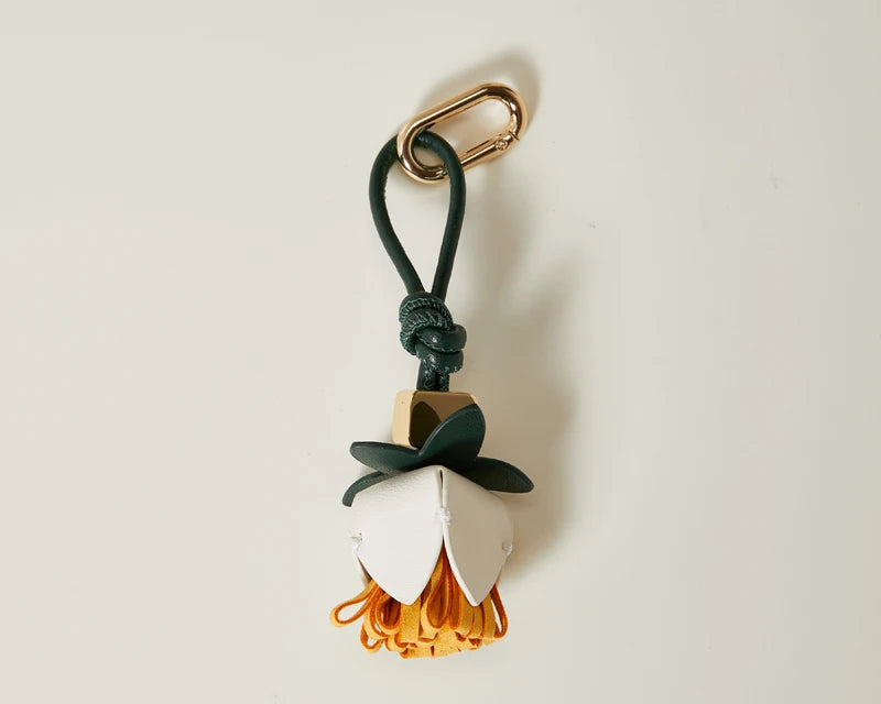 High-Grade Leather Flower Ball Tassel – Bag & Car Pendant