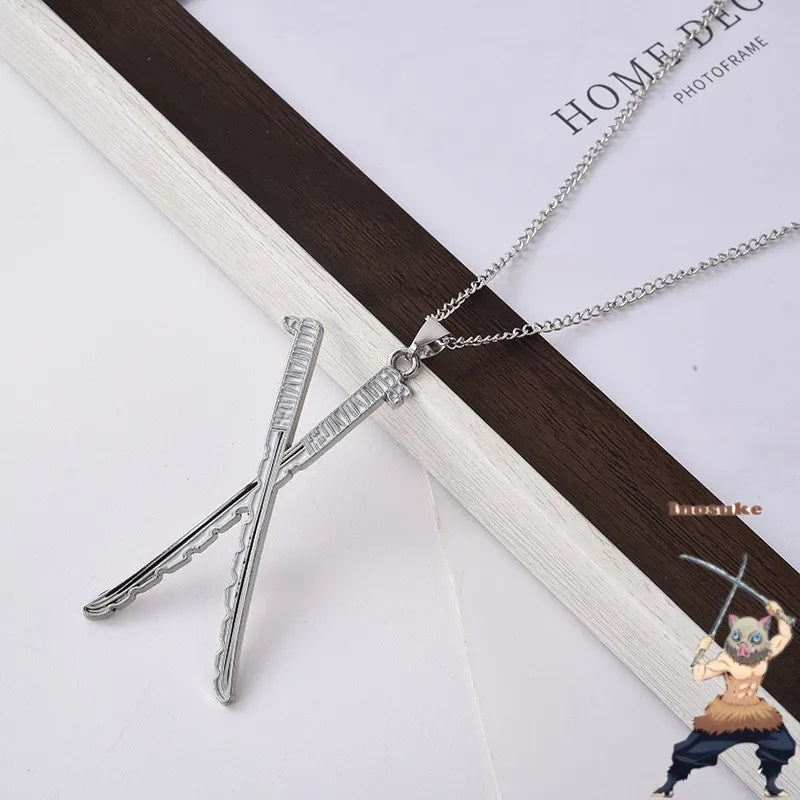 Demon Slayer Necklace – Kimetsu no Yaiba Enamel Pendant Choker Cosplay Jewelry