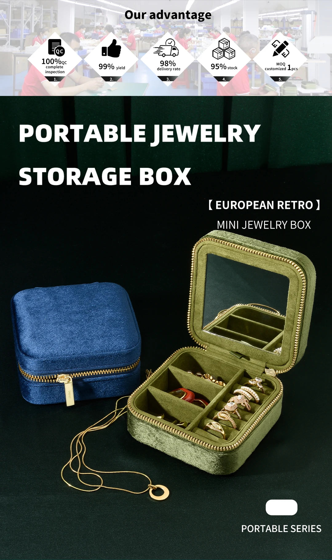 Vintage Velvet Jewelry Box