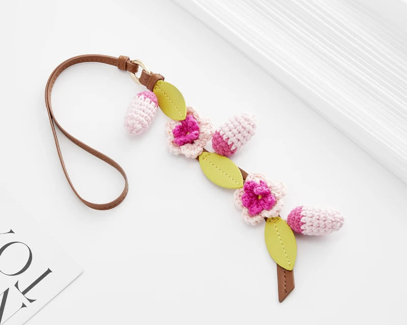 Knitted Cherry Blossom Bag Accessory