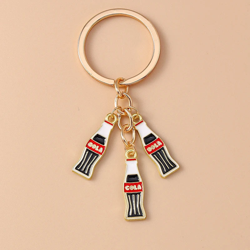 Red Wine Keychain – Cute Enamel Key Ring for Handbags