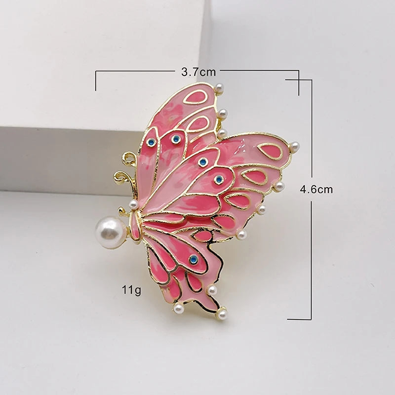Blue Enamel Butterfly Brooch