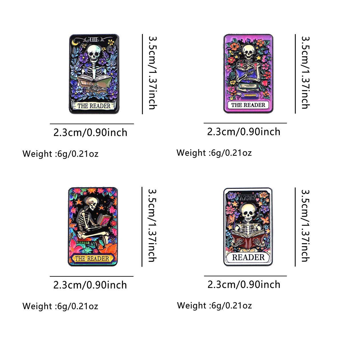 Skeleton Tarot Enamel Pin – READER Brooch