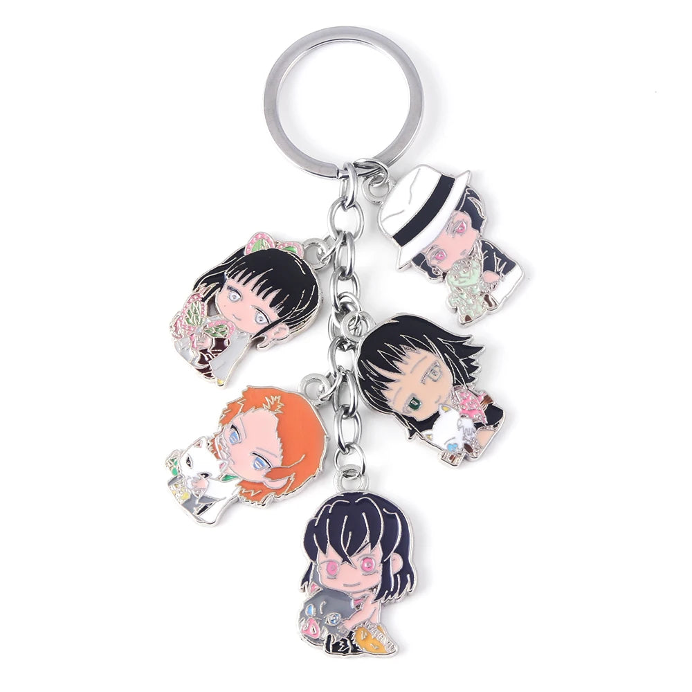 Demon Slayer Metal Keychain – Kimetsu no Yaiba Tanjirou, Nezuko & Zenitsu Pendant