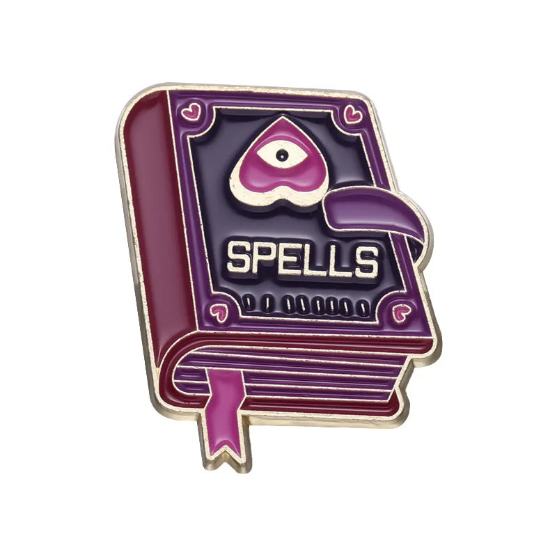 Mystic Crow Enamel Pin – Tarot & Magic Ball Design