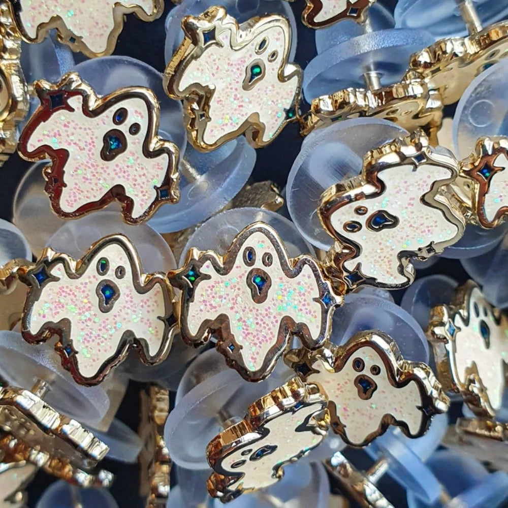 Spooky Friends Enamel Pin Set – Bat, Ghost & Candy Corn