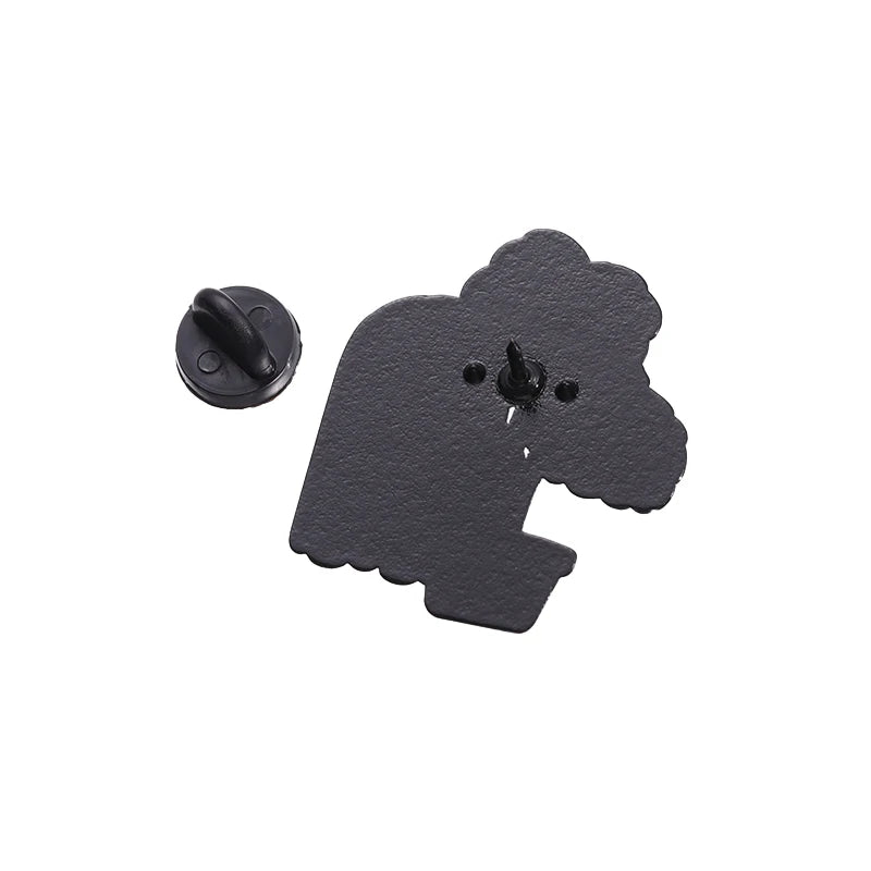 Gothic Skull Plant Enamel Pin – Punk Skeleton Brooch