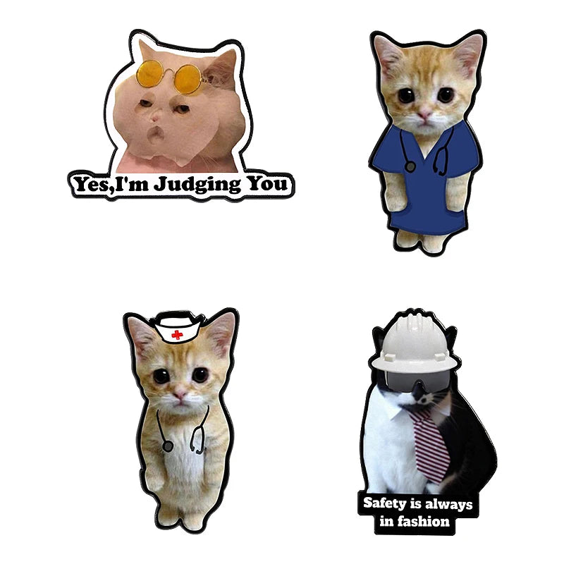 Cute Animal Enamel Pin Set (3–5pcs) – Cat & Capybara Brooches