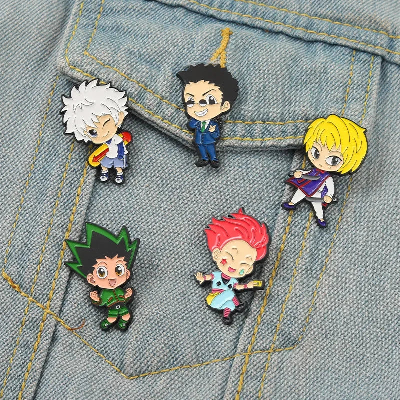 Hunter x Hunter Enamel Pin Set (5PCS) – Anime Lapel Badges for Clothes, Bags & Cosplay