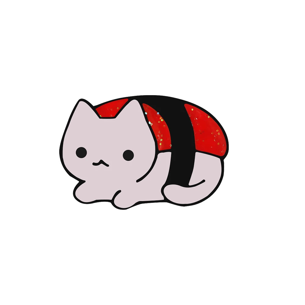 Cute Black & White Cat Enamel Pin – Funny Kitty Brooch