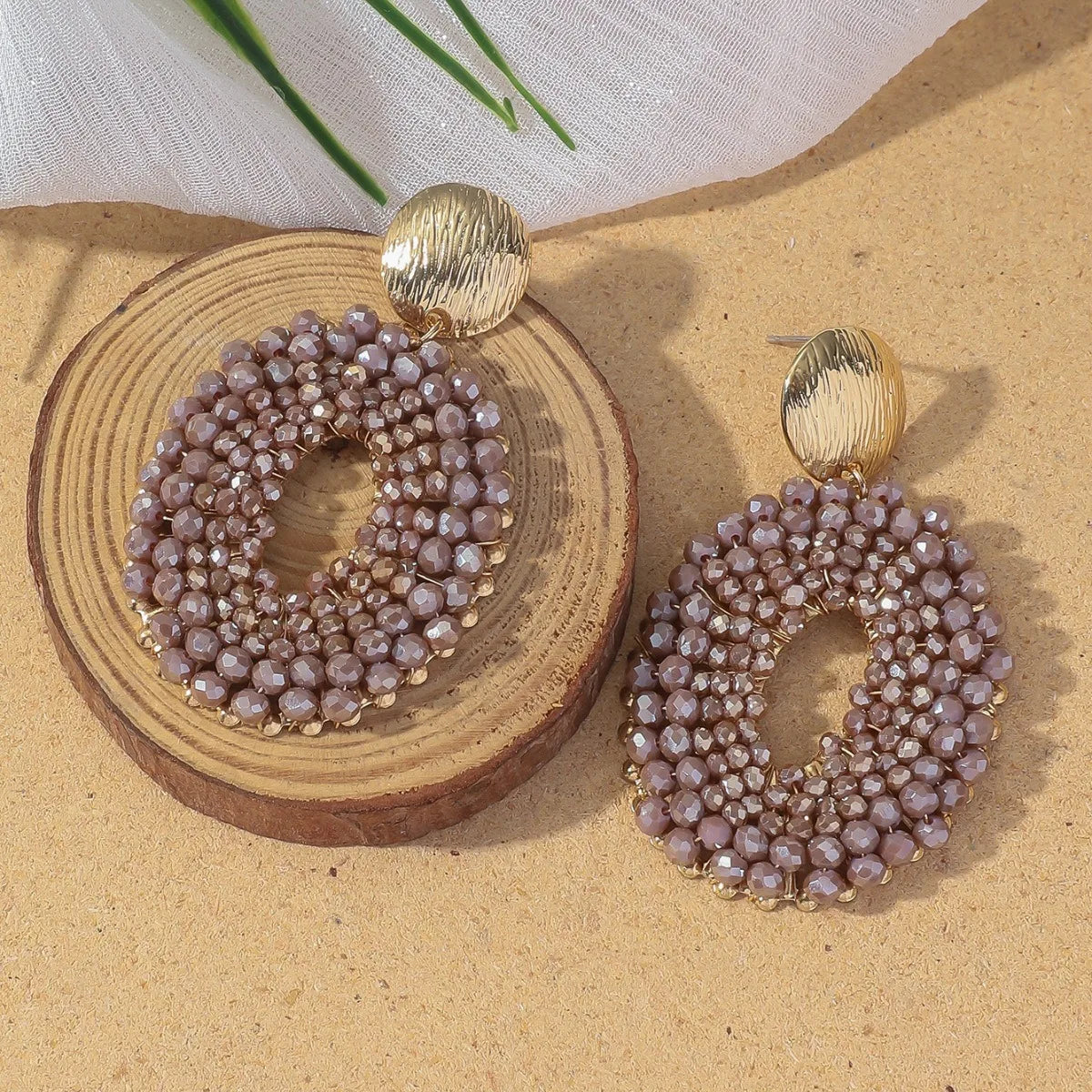Vintage Boho Beaded Hoop Earrings