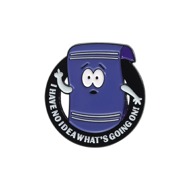 Comedy Anime Towel Enamel Pin – Funny Cartoon Brooch Gift for Friends