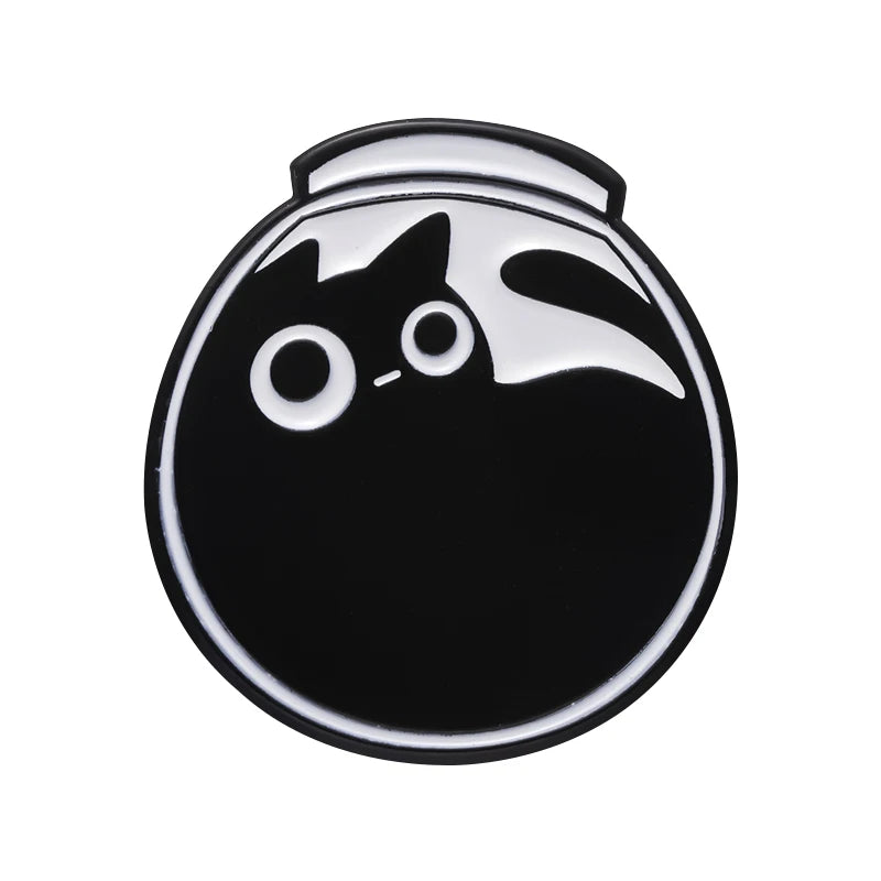 Black Cat Enamel Pin – Cute Kitten Lapel Badge Backpack Jewelry