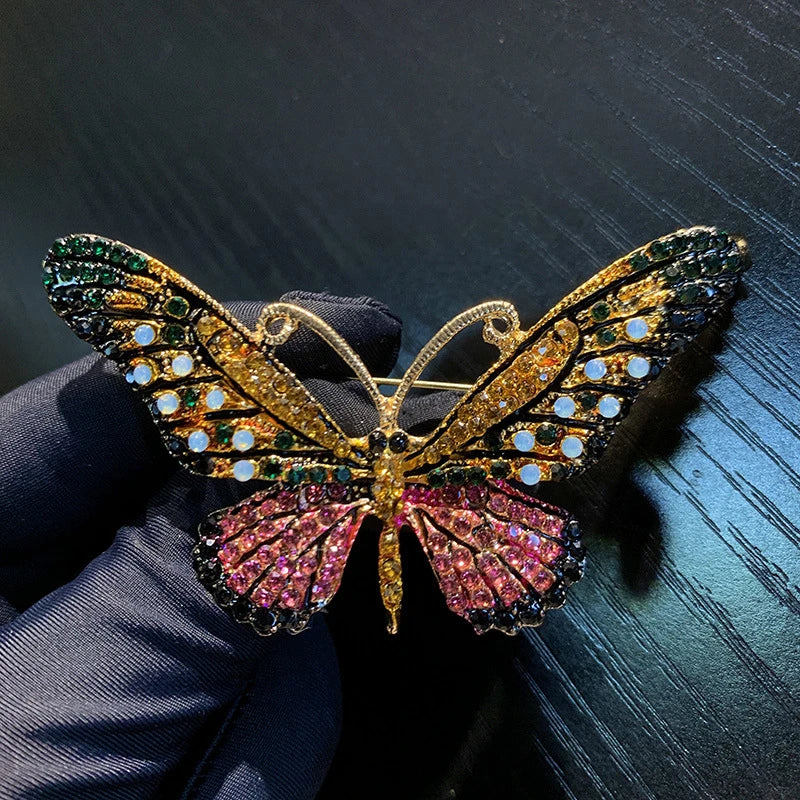 Shiny Crystal Butterfly Lapel Pin