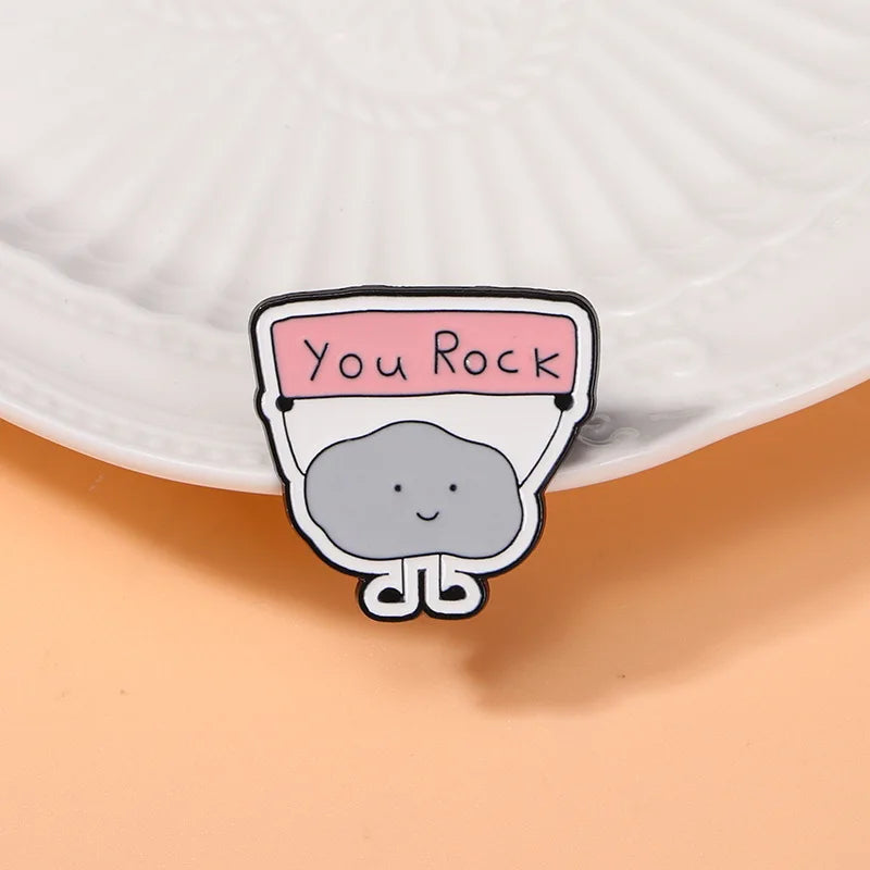 You Rock Cloud Enamel Brooch – Cute Cartoon Lapel Pin