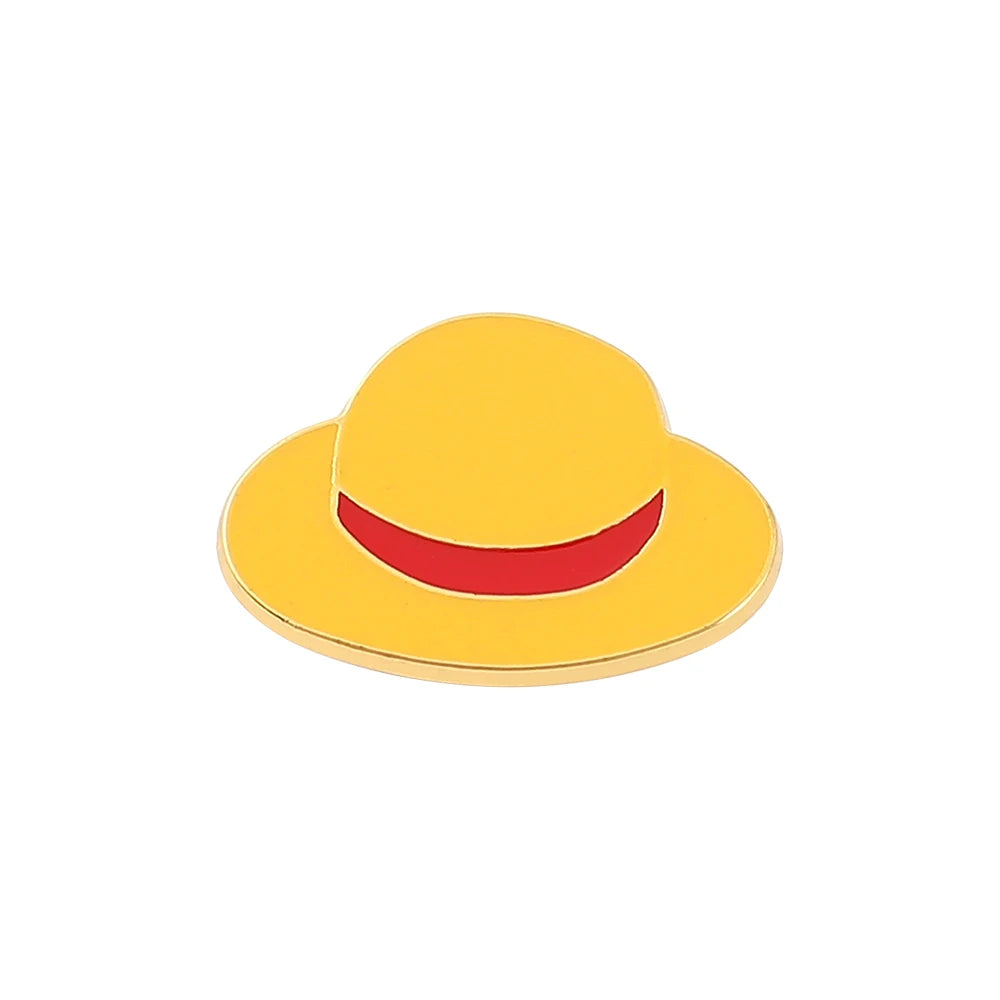 One Piece Enamel Brooch – Monkey D. Luffy Skull Lapel Pin for Bags & Jackets