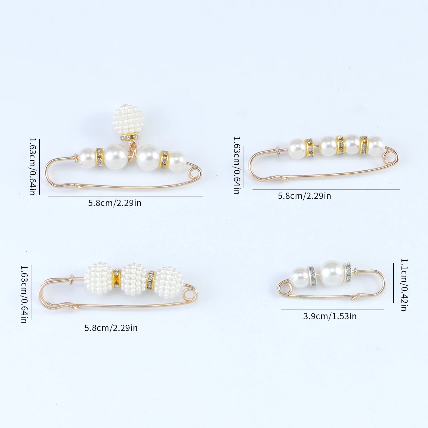 Kpop Gold Brooch Set – Fashion Safety Pins for Women
