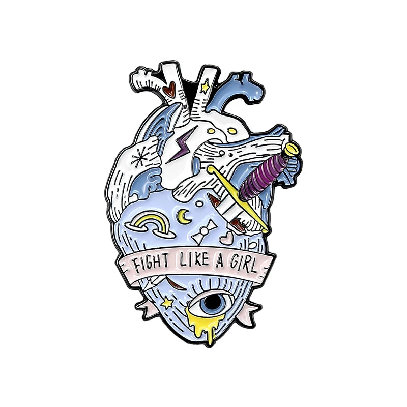 Anatomical Heart Enamel Pin – Medical Brooch Gift