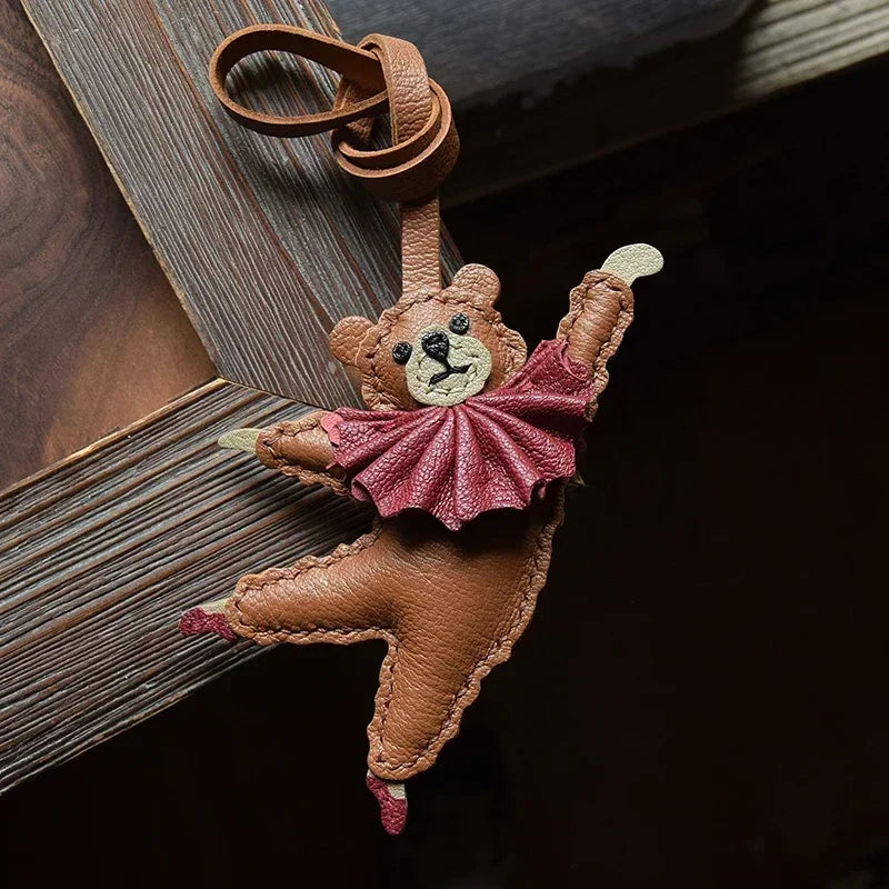Exquisite Leather Bag Charm – Scarecrow Design