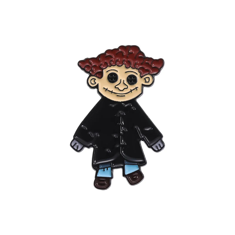Coraline Doll Enamel Pin – Horror Punk Brooch